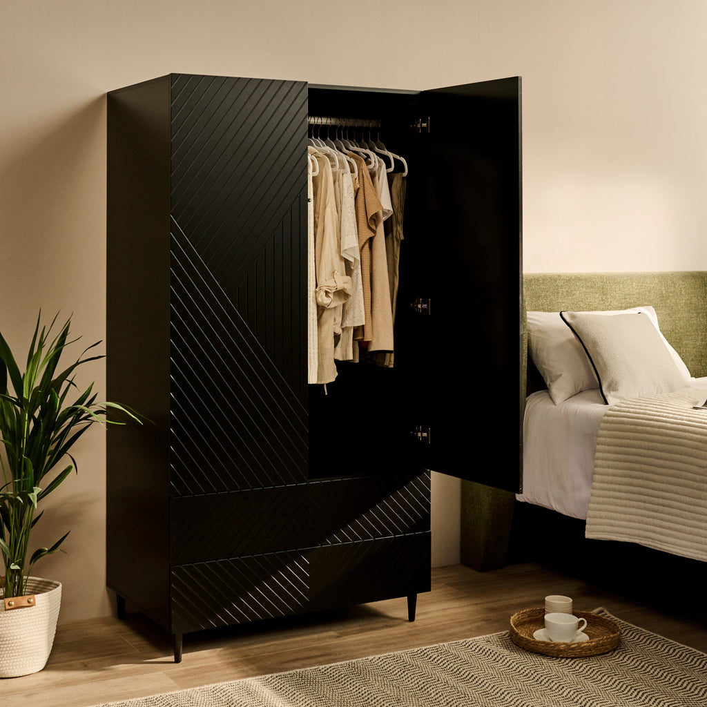 Jack Double Wardrobe - Black