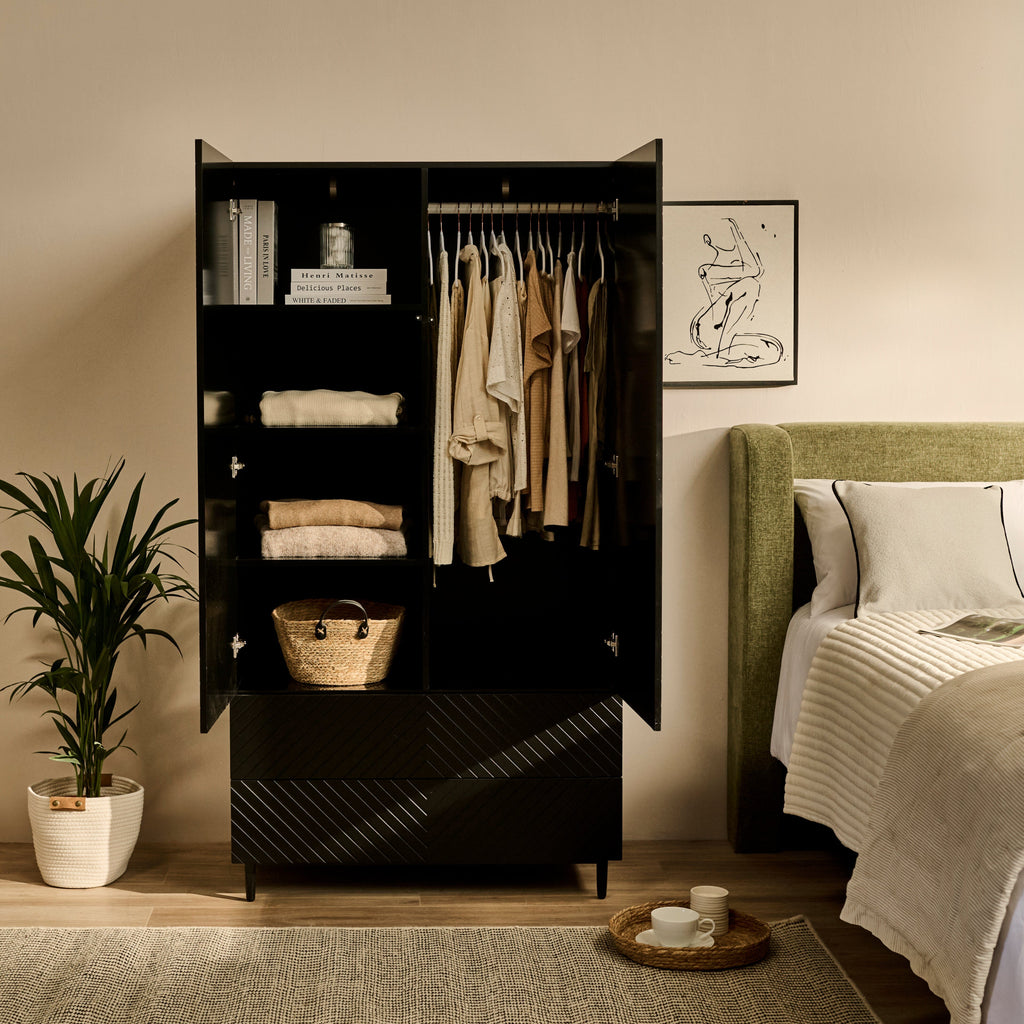 Jack Double Wardrobe - Black