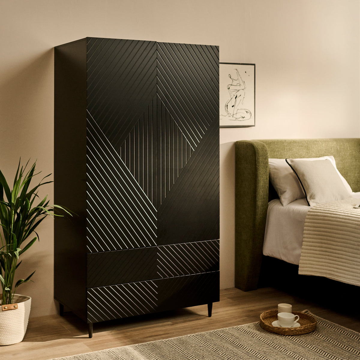 Jack Double Wardrobe - Black