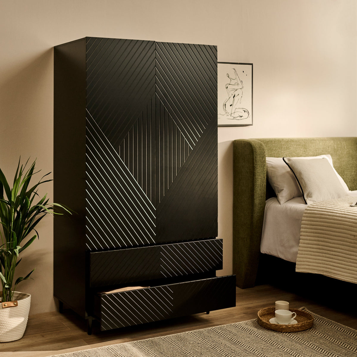 Jack Double Wardrobe - Black