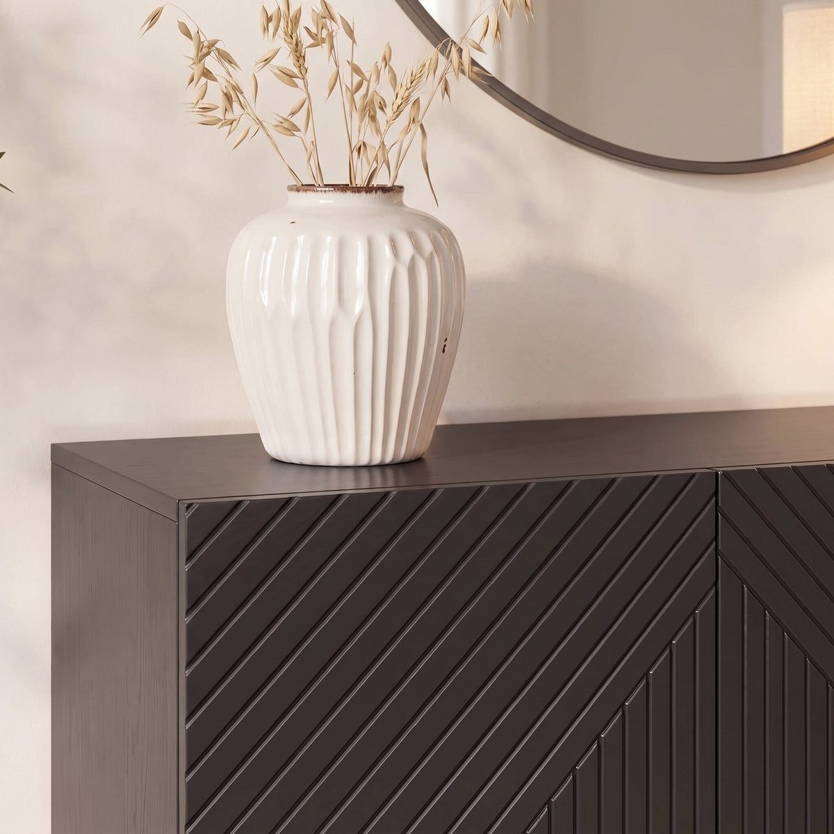 Jack 3 Door Large Sideboard - Geometric Black
