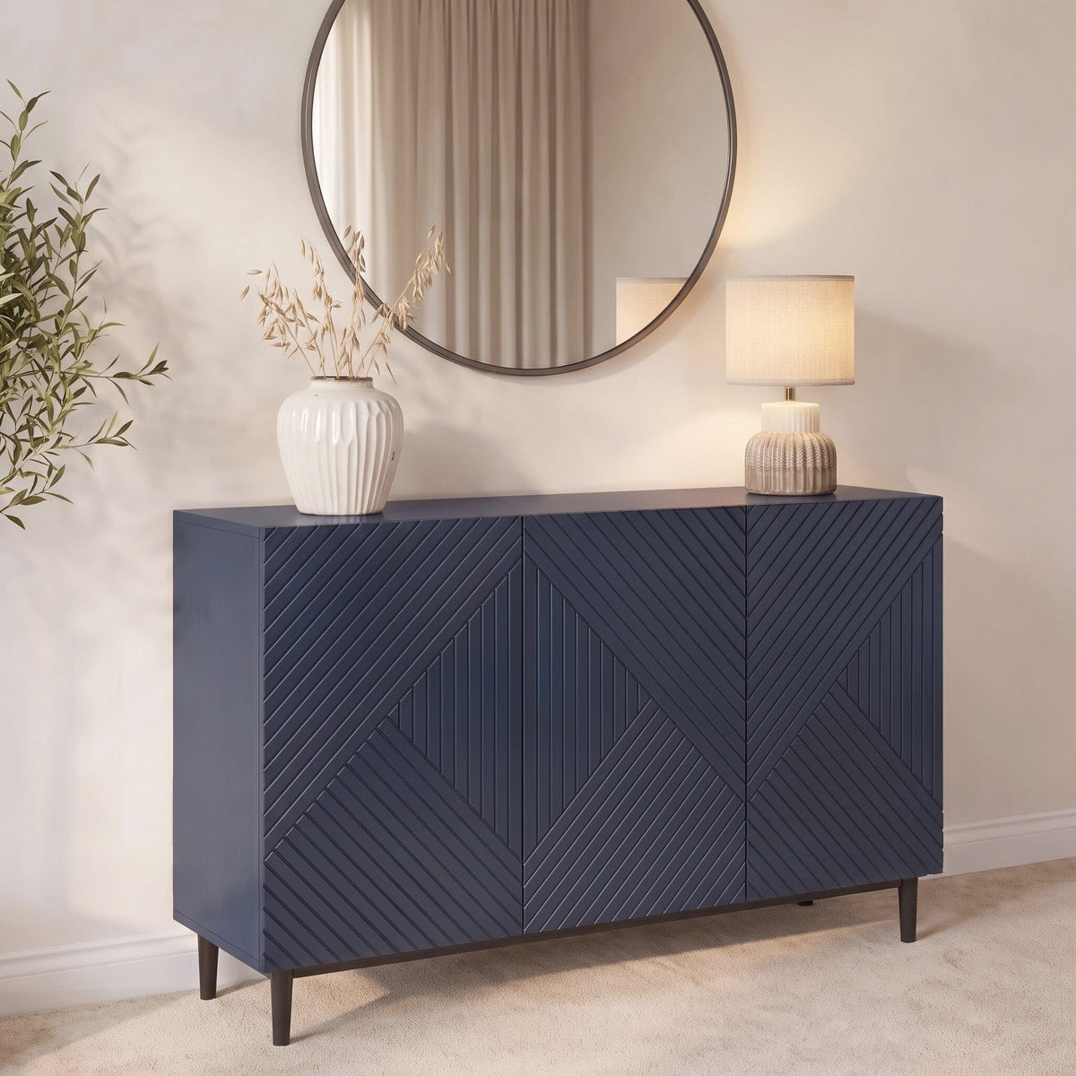 Jack 3 Door Large Sideboard - Geometric Blue