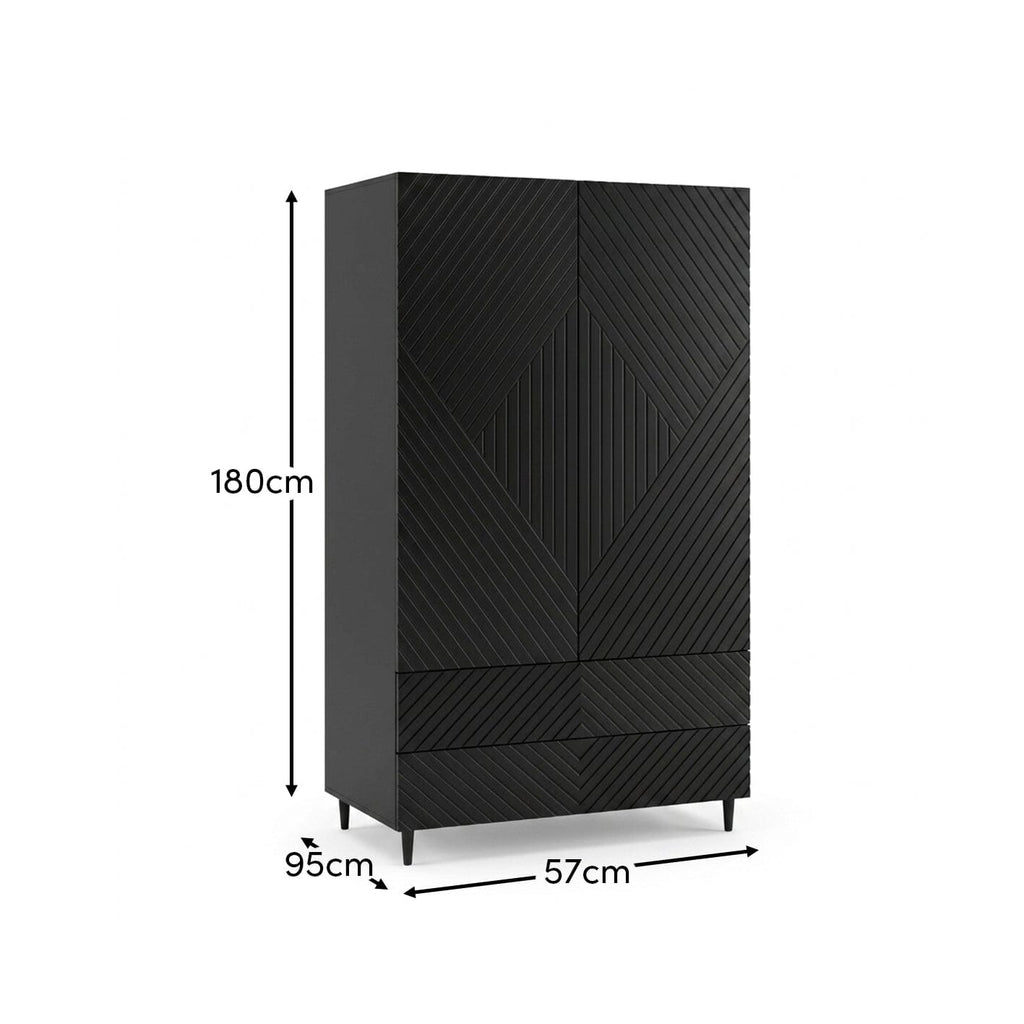 Jack Double Wardrobe - Black