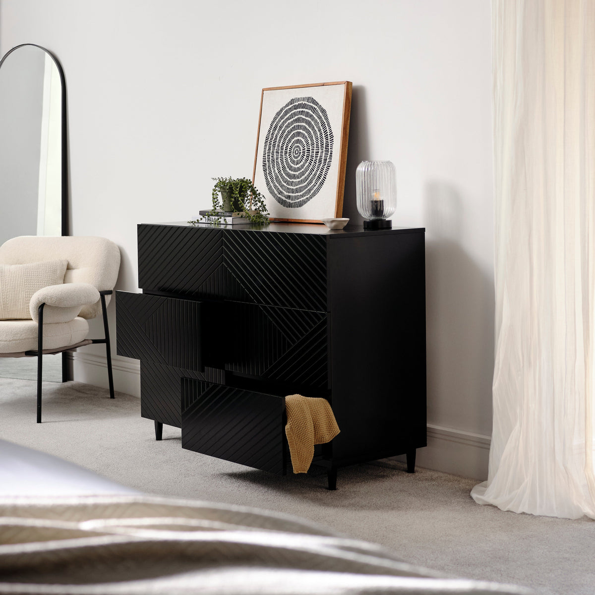 Jack 6 Drawers Chest of Drawers - Black