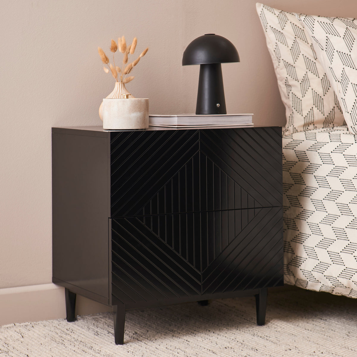 Outlet - Jack Bedside Table - Black