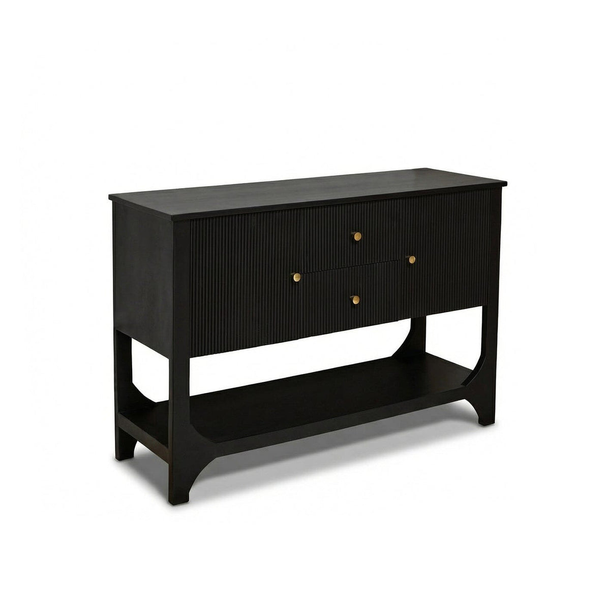 Jade 2 Door 2 Drawer Sideboard - Jet Black Mango Wood