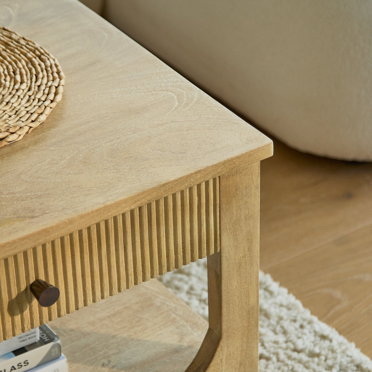 Outlet - Jade Chalked Mango Wood Rectangular Coffee Table