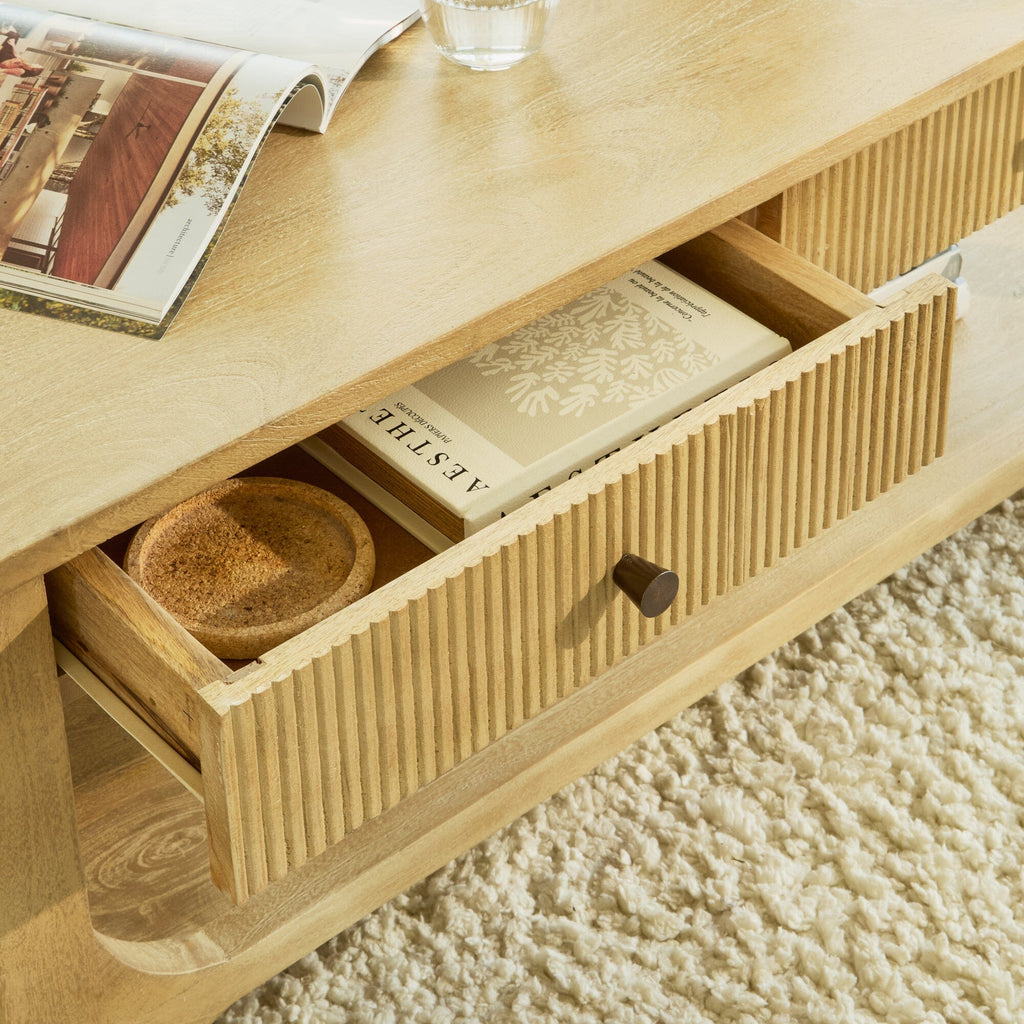Outlet - Jade Chalked Mango Wood Rectangular Coffee Table