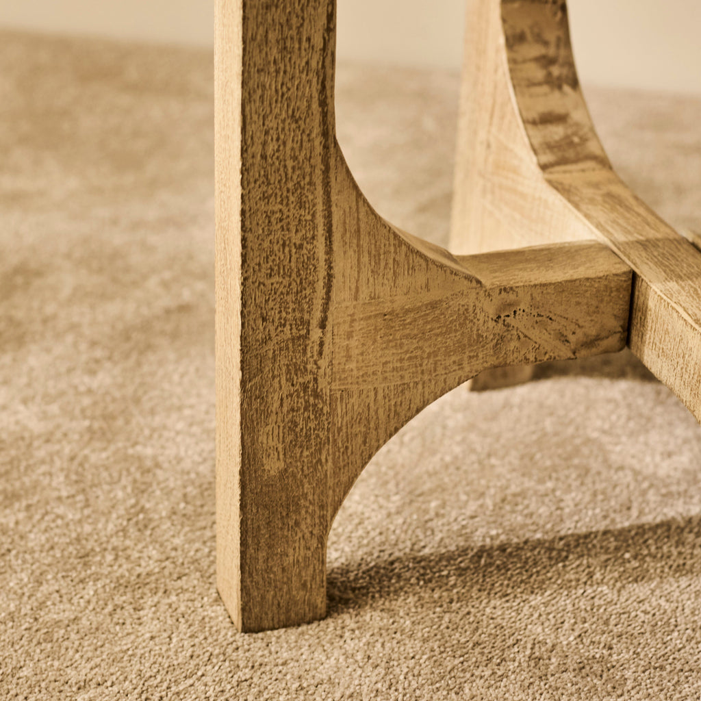 Outlet - Jade Round Side Table - Chalked Mango Wood