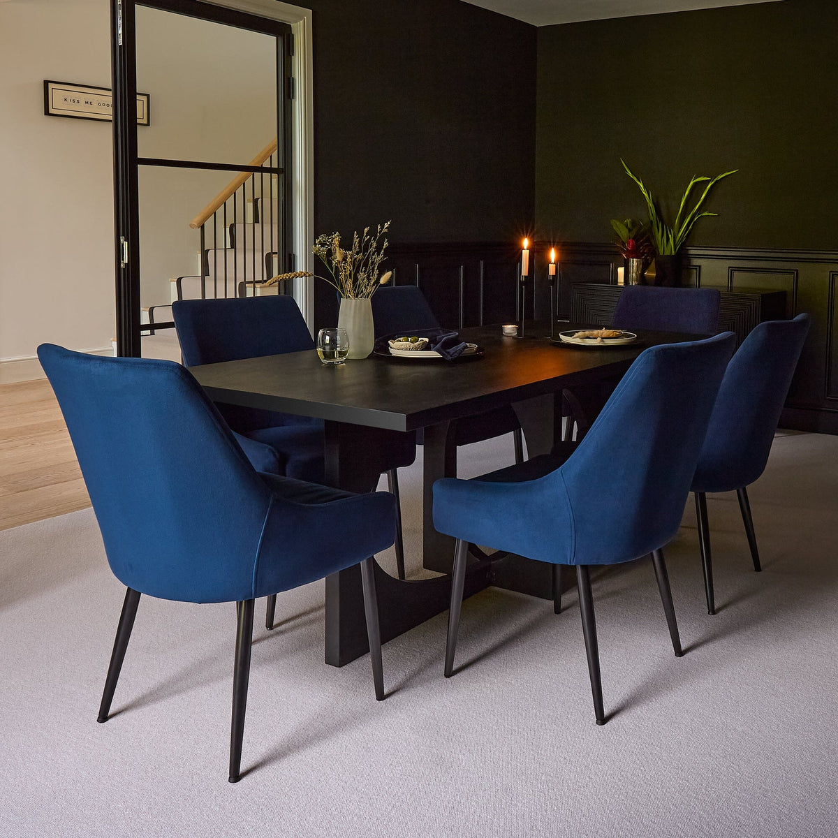 Maeve Ink Dining Chairs - Set of 2 - Black Legs