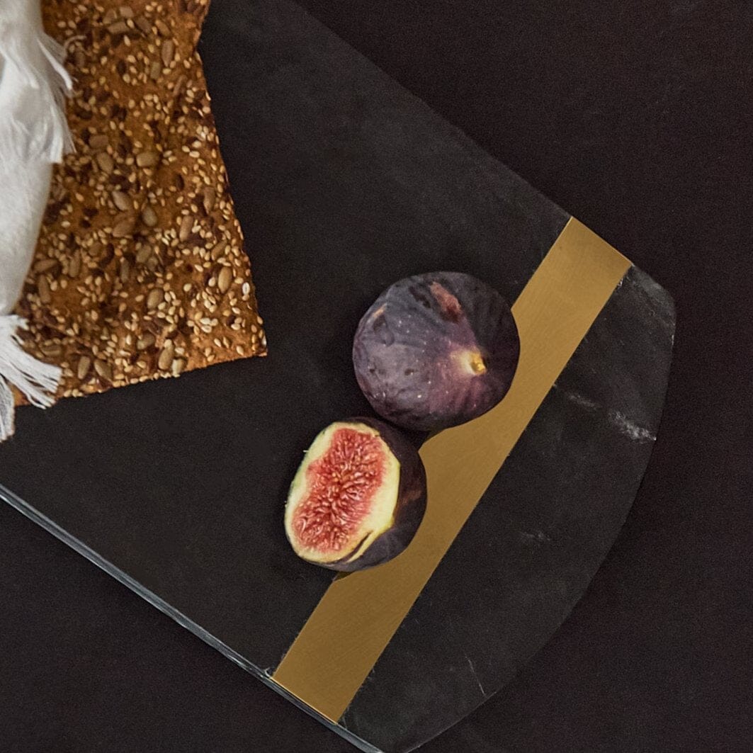 Grazeley 38x18cm  Marble Serving Board - Black