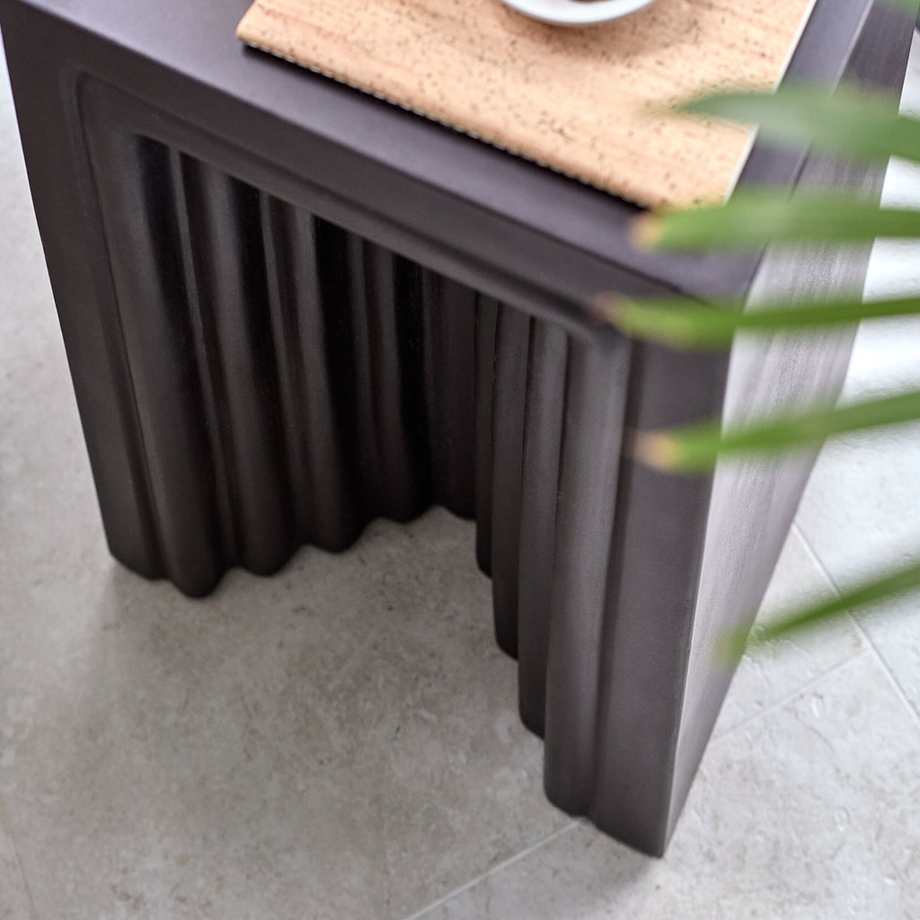Karasi Black Concrete Side Table