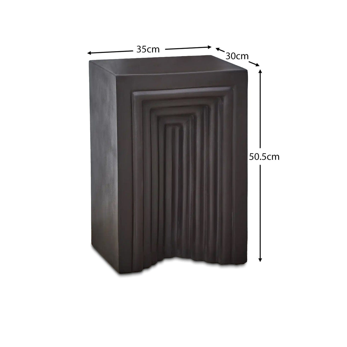 Outlet - Karasi Concrete Rectangular Garden Side Table - Black