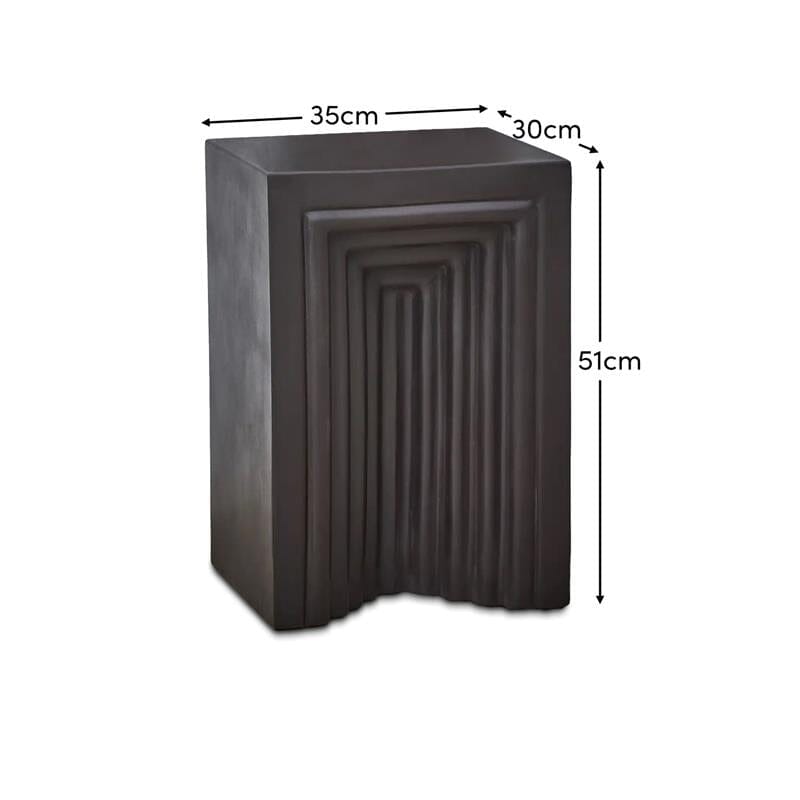 Karasi Black Concrete Side Table