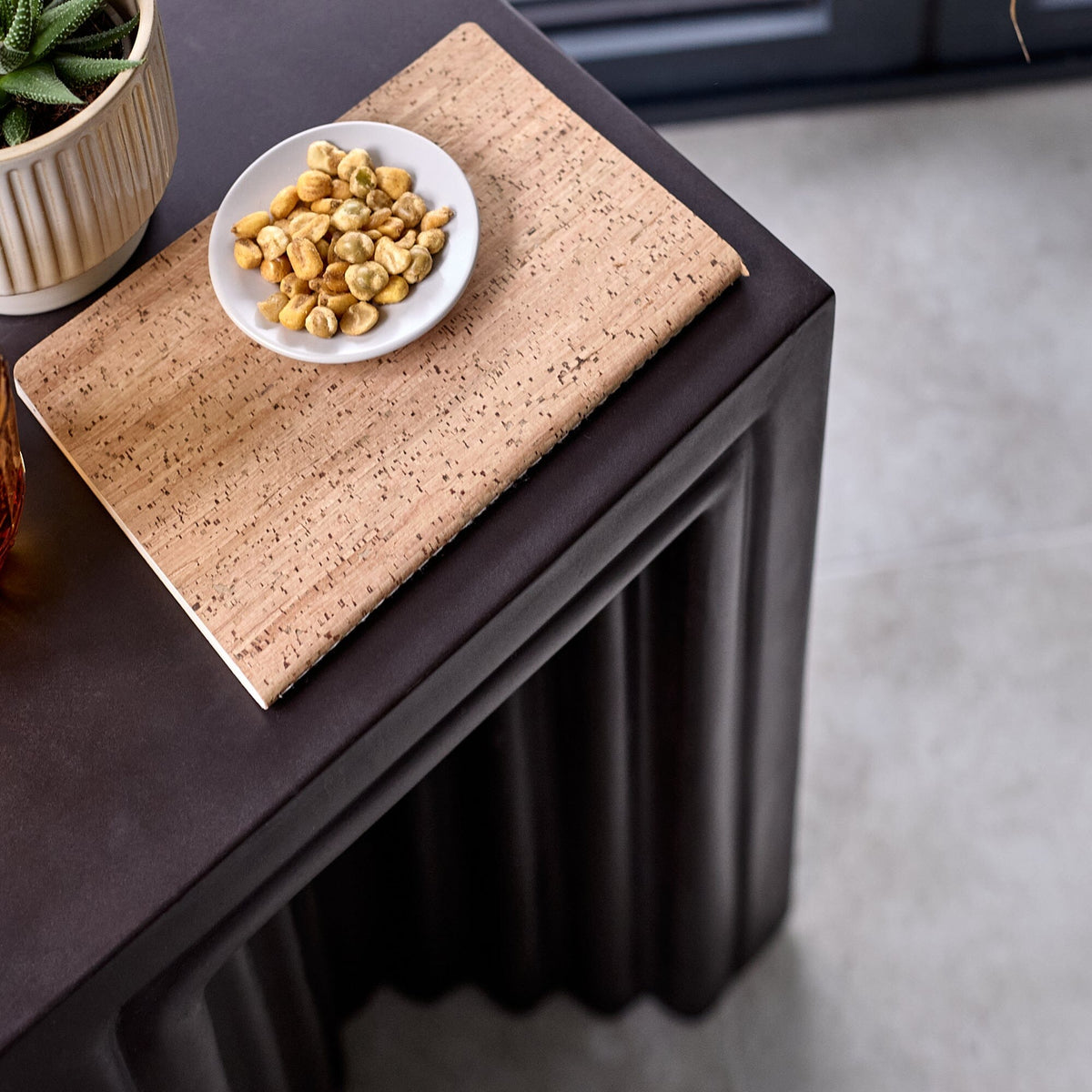 Karasi Black Concrete Side Table