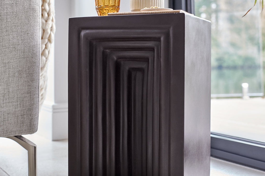 Karasi Black Concrete Side Table