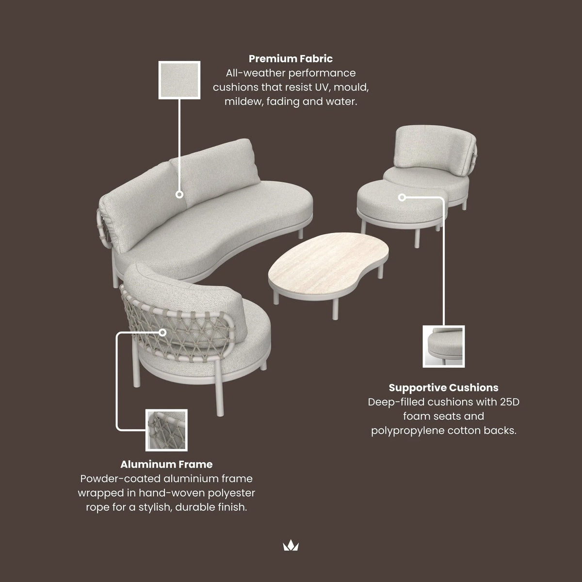 Koko 5 Seater Lounging Set