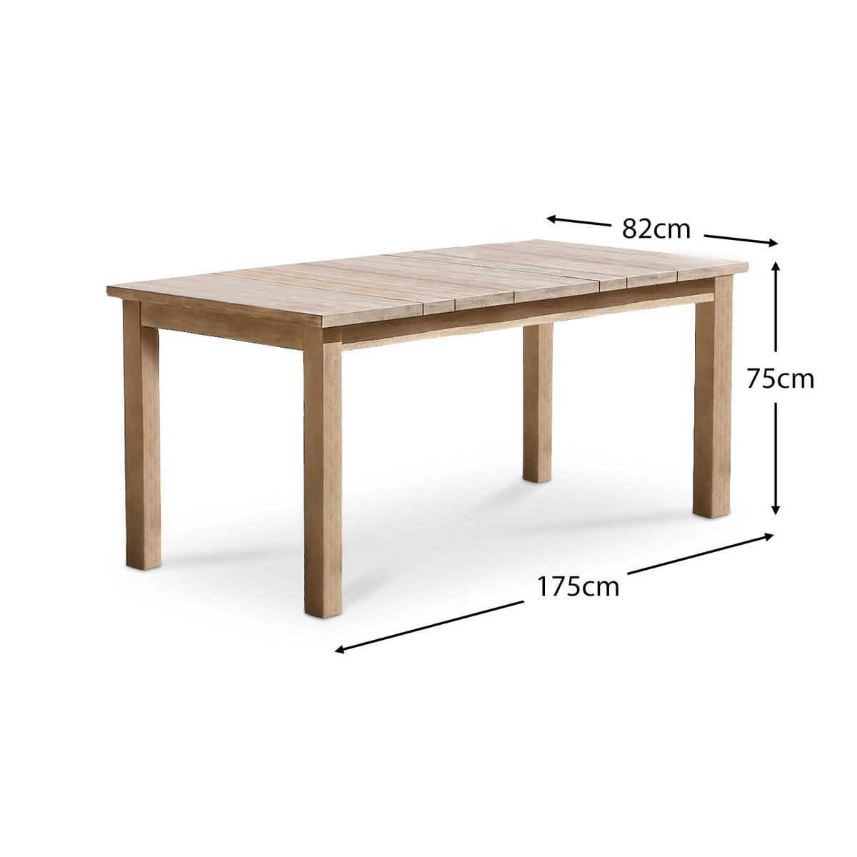 Kuro Wooden Garden Table - Brushed Light Acacia