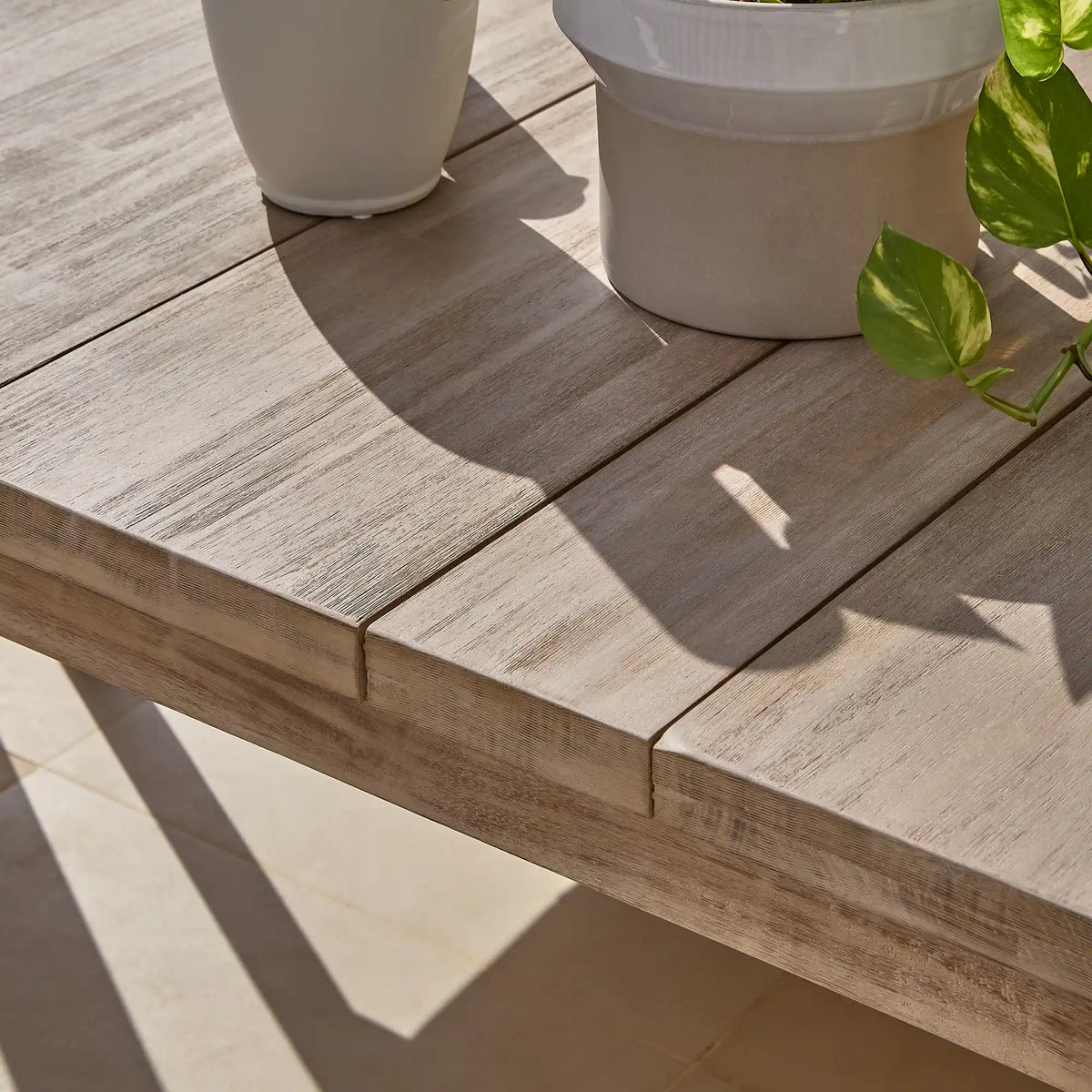 Kuro Wooden Garden Table - Brushed Light Acacia