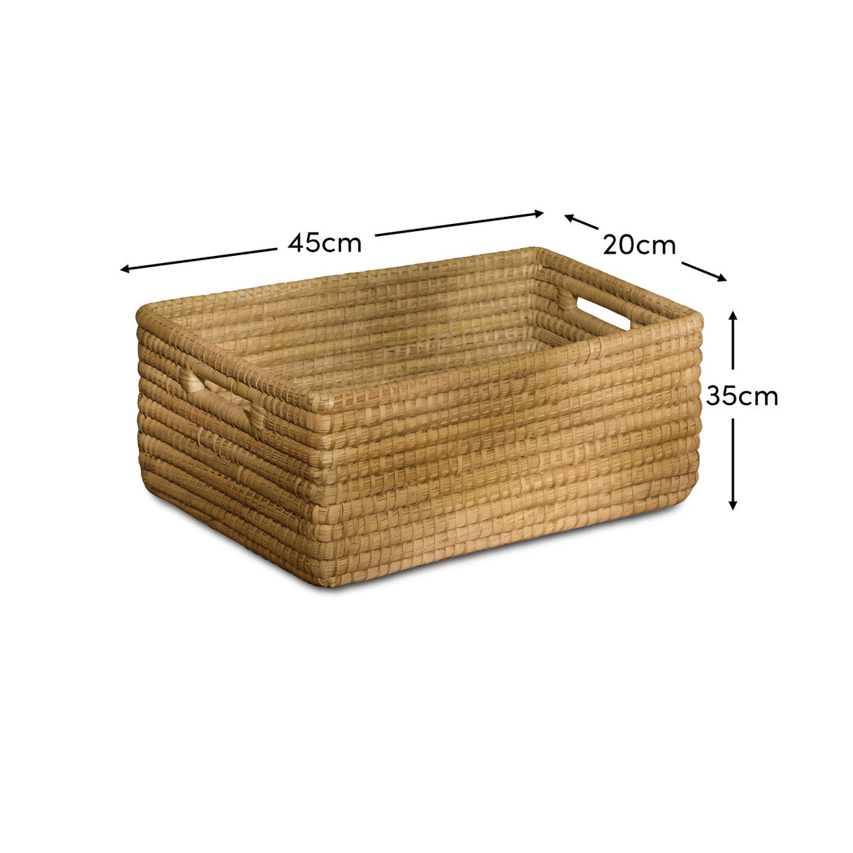 Kalna 45x35cm Rectangular Sea Grass Basket - Natural