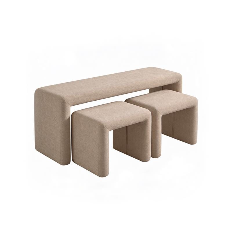 Kamiko Nesting Bench & Stools - Mink Taupe