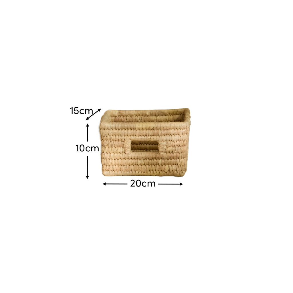 Kasheli 20x15cm Rectangular Basket - Natural Date Leaf