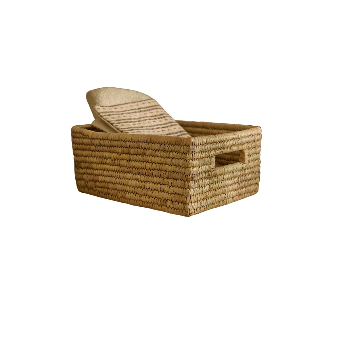 Kasheli 40x35cm Rectangular Basket - Natural Date Leaf