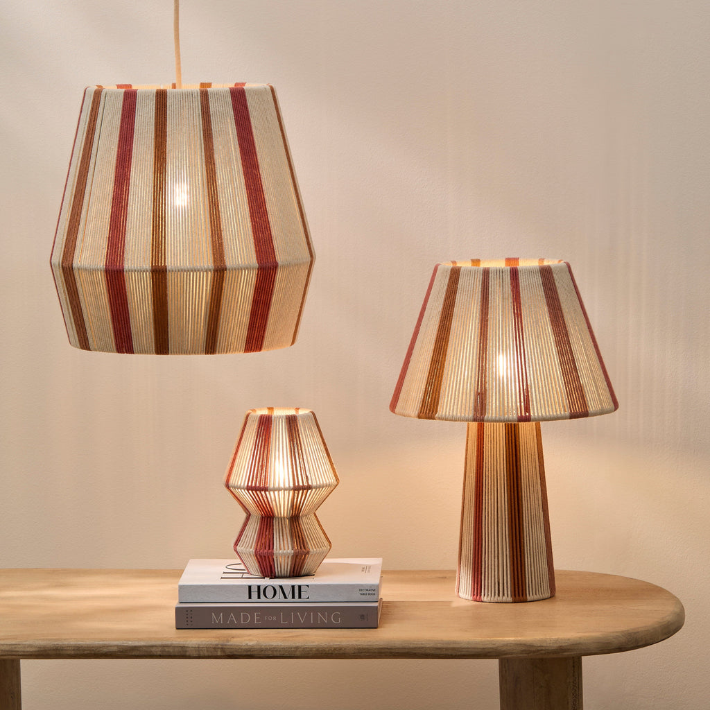 Kateli 35cm Pendant Light - Paprika Stripe