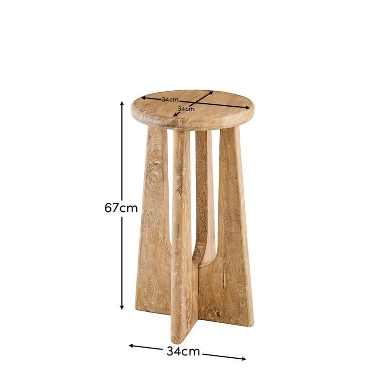 Outlet - Kehlani Chalked Mango Wood Bar Stool