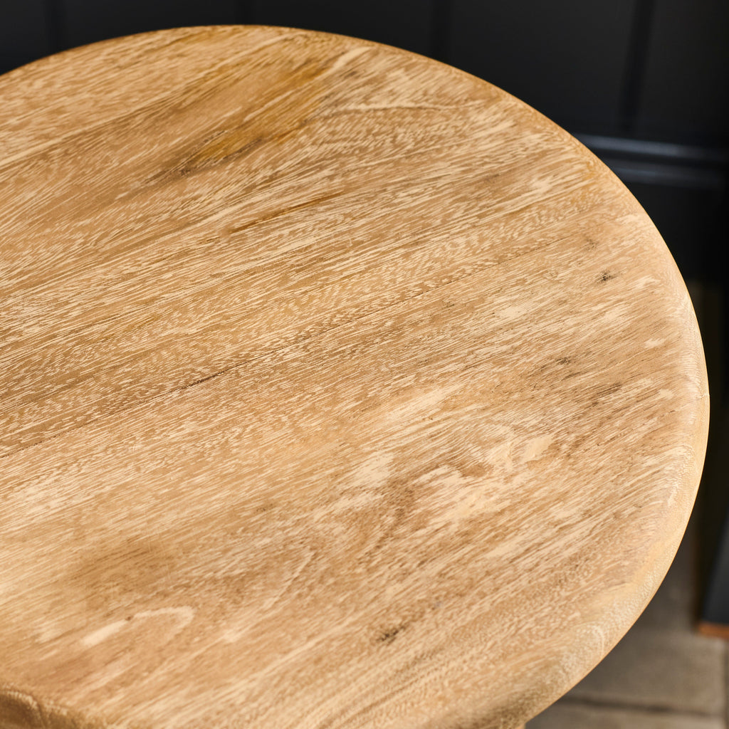 Kehlani Chalked Mango Wood Bar Stool