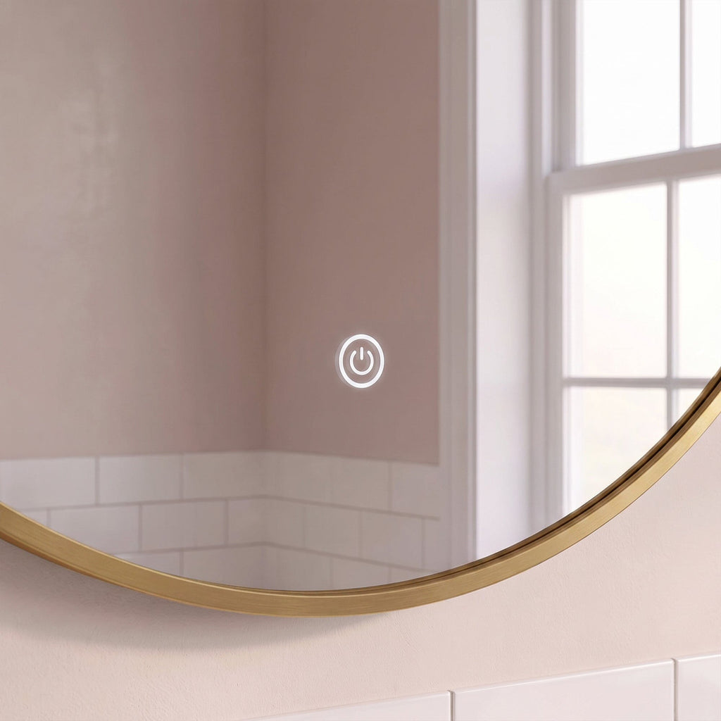 Kimbridge 90cm LED Round Bathroom Mirror - Gold