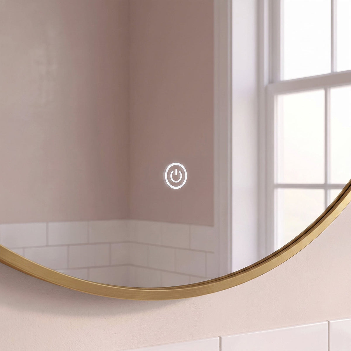 Kimbridge 90cm LED Round Bathroom Mirror - Gold
