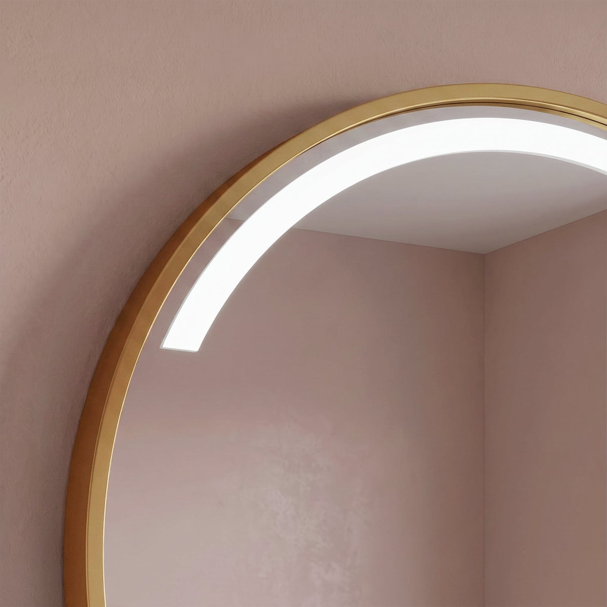 Kimbridge 90cm LED Round Bathroom Mirror - Gold