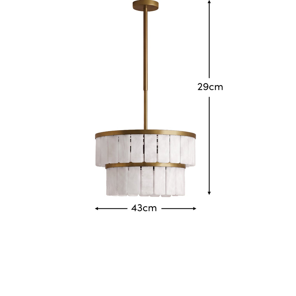Kinver 43cm Resin Double Chandelier - Gold