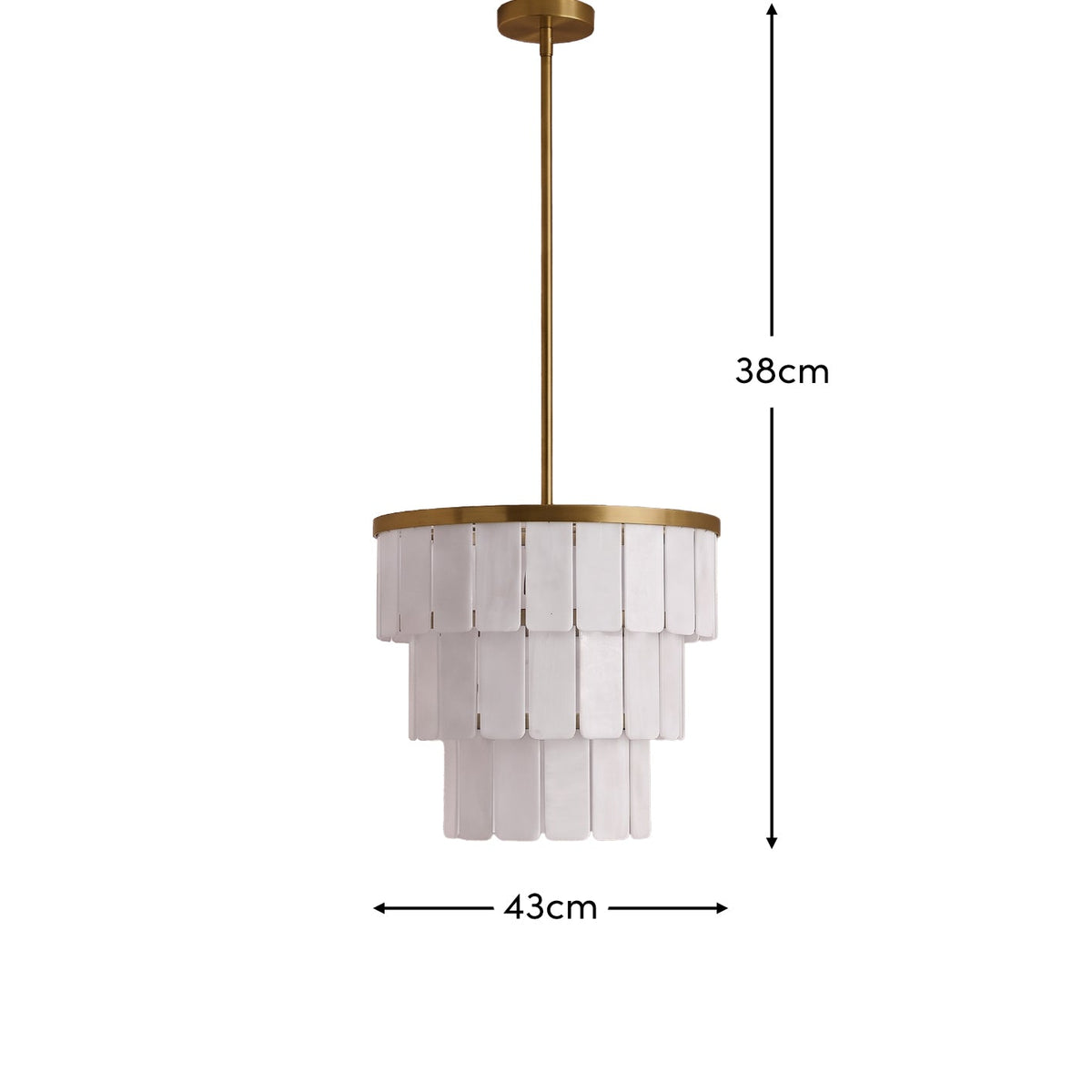 Kinver 43cm Resin Triple Chandelier - Gold