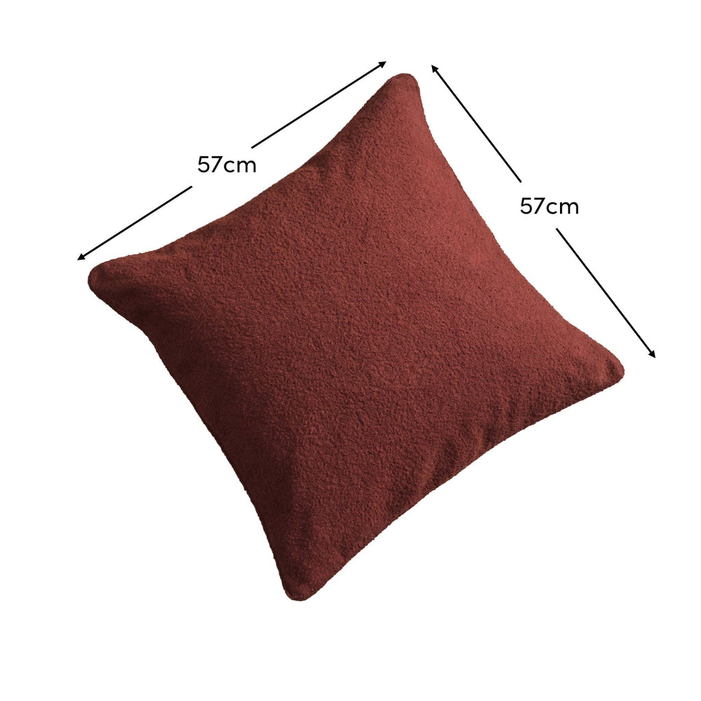 Knightsbridge 57x57cm Cushion Cover - Russet Boucle
