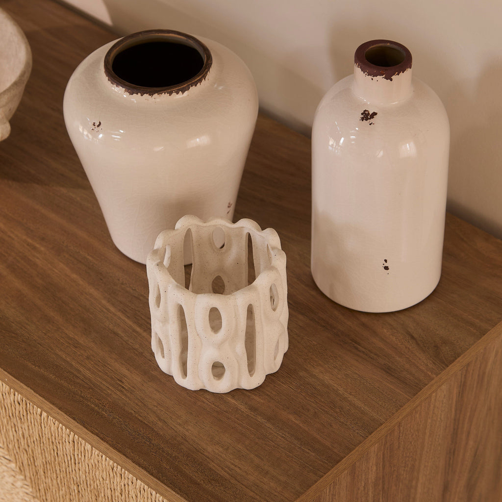 Corsino 18cm Ceramic Vase - Off White