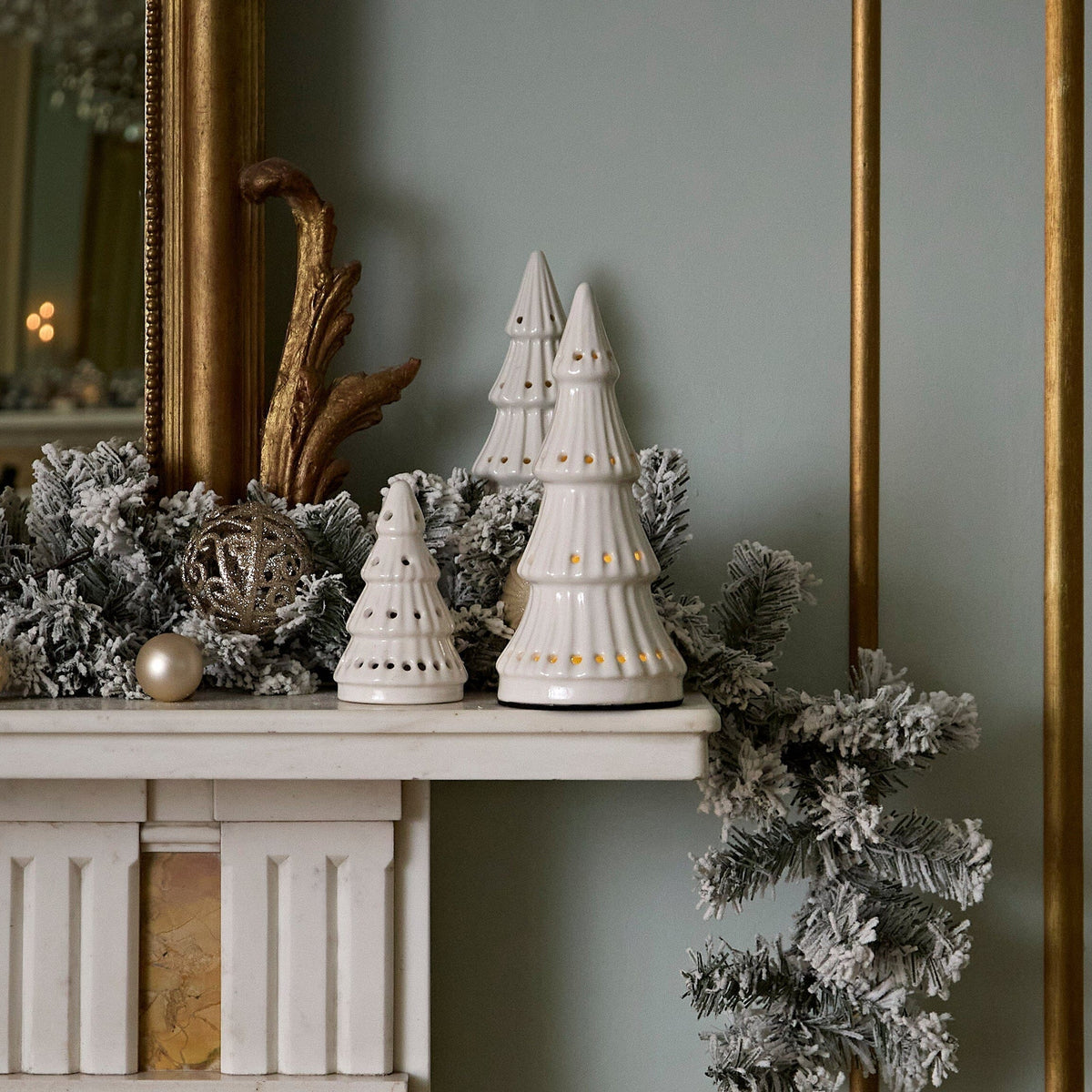 Bergen Small Ceramic LED Light Up Tree - White
