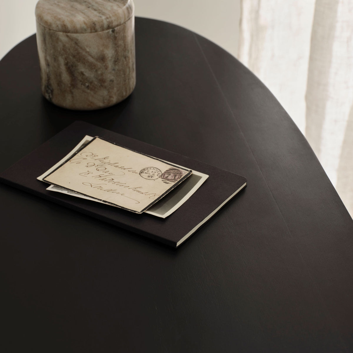 Adam 140cm Jet Black Oval Console Table