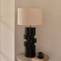 Adam 45cm Table Lamp Base - Jet Black Mango Wood