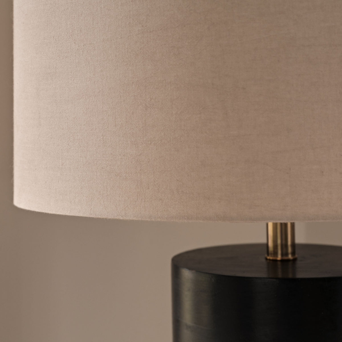 Adam 45cm Table Lamp Base - Jet Black Mango Wood