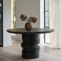 Adam 135cm Jet Black Mango Wood Round Dining Table