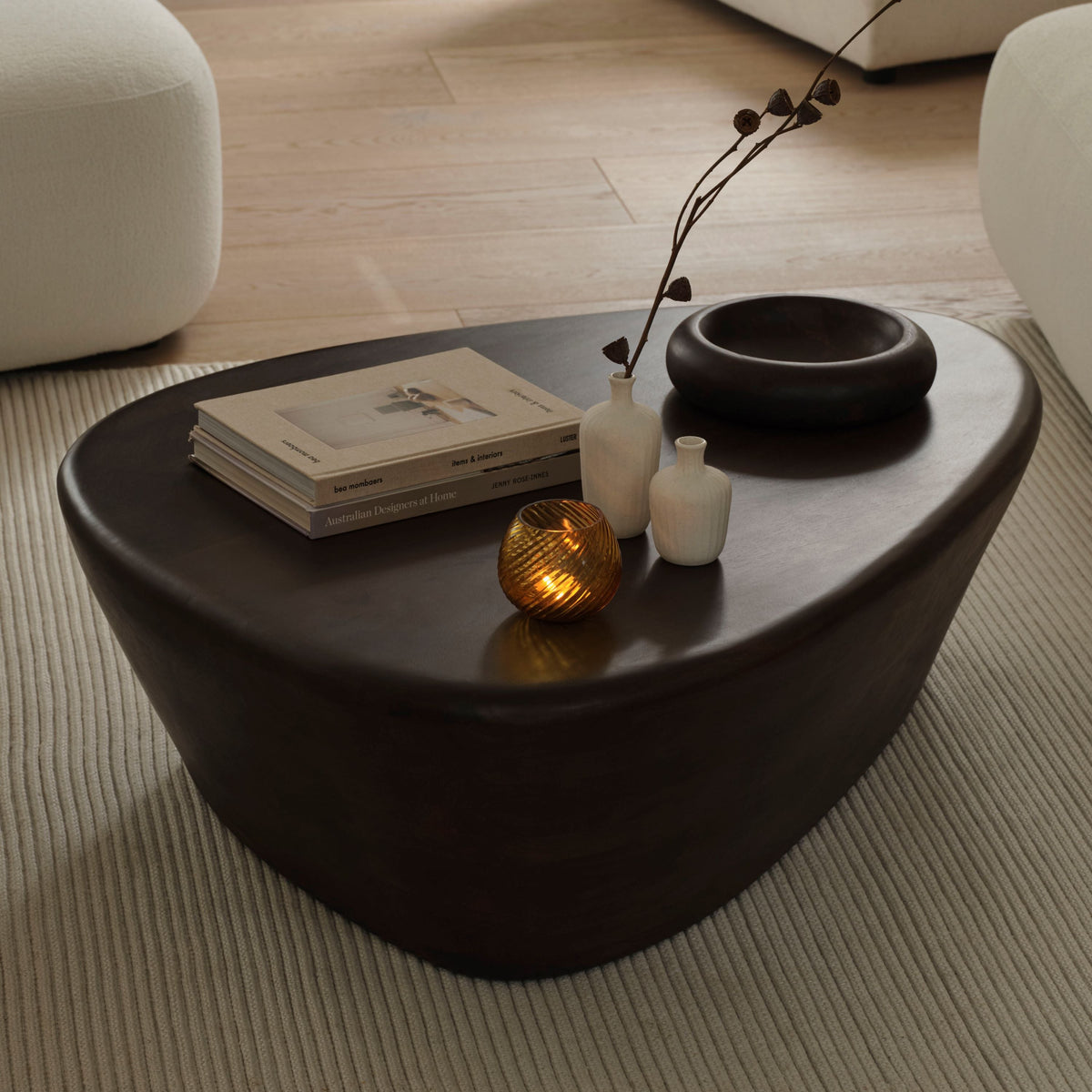 Alder 107cm Coffee Brown Mango Wood Freeform Coffee Table