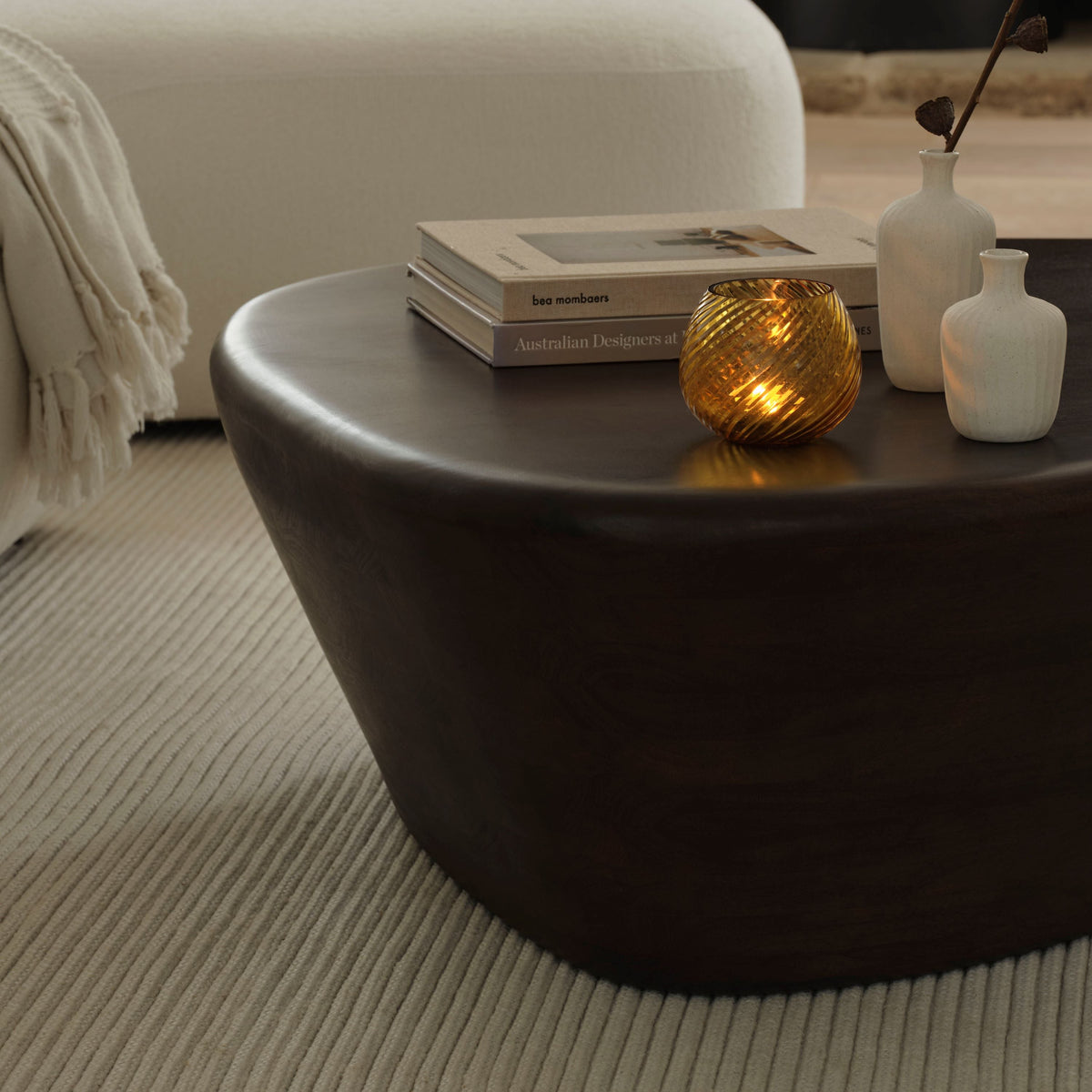 Alder 107cm Coffee Brown Mango Wood Freeform Coffee Table
