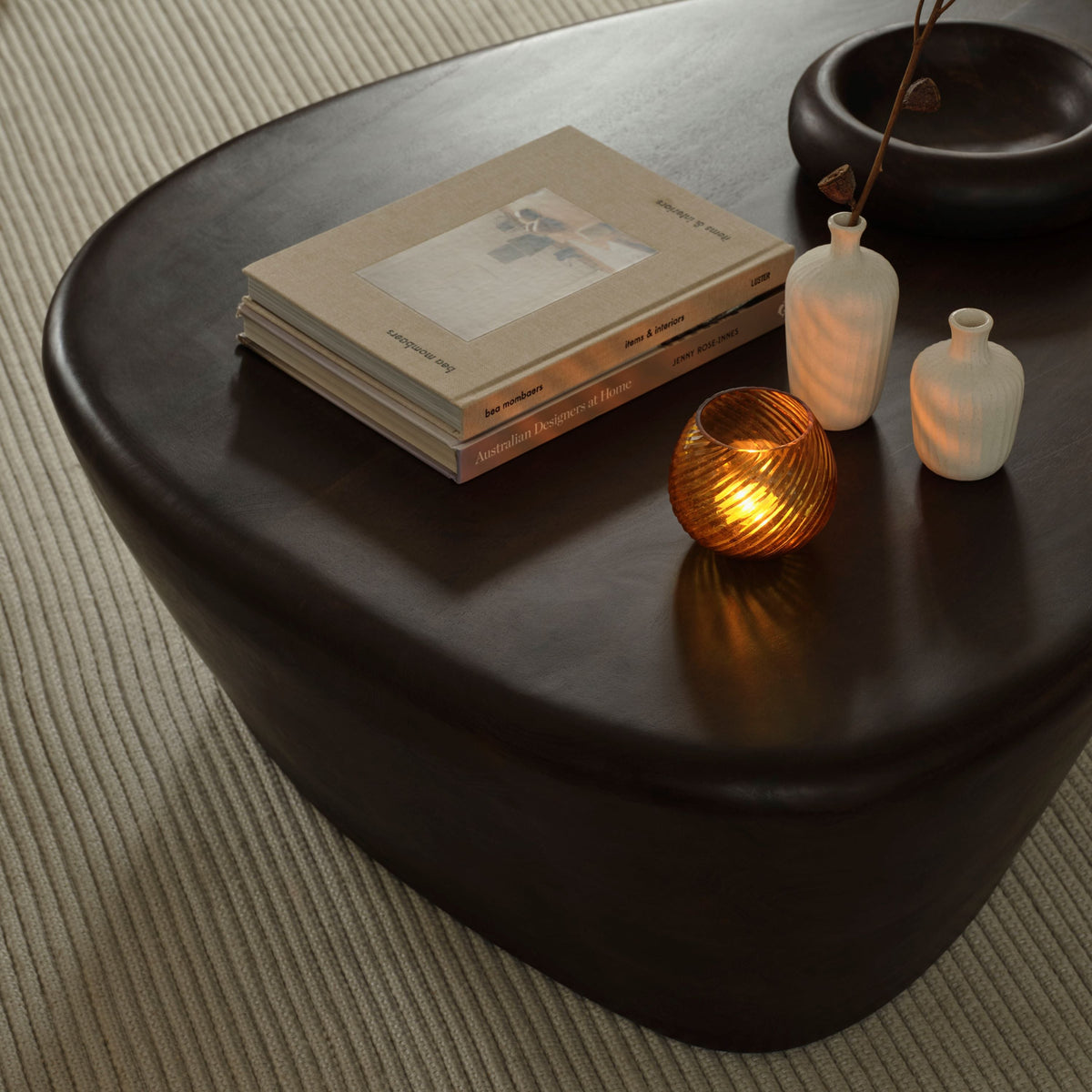 Alder 107cm Coffee Brown Mango Wood Freeform Coffee Table