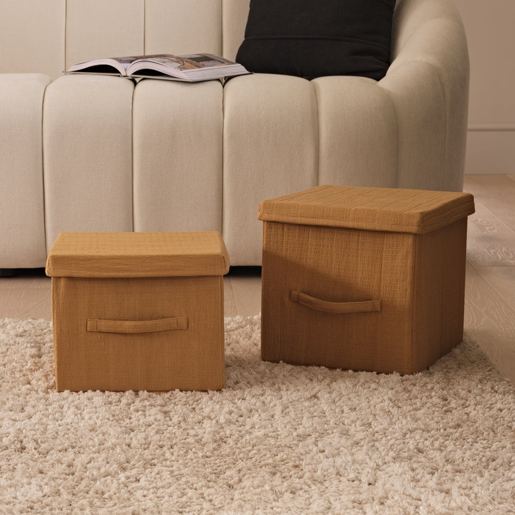 Cara 24cm Basket - Amber Yellow Geometric