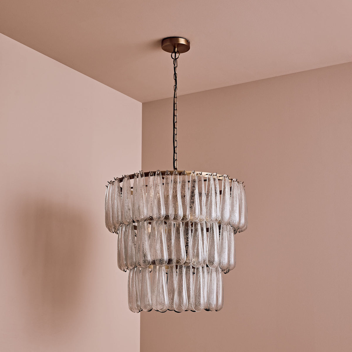 Lussington 89cm Glass Chandelier - Gold