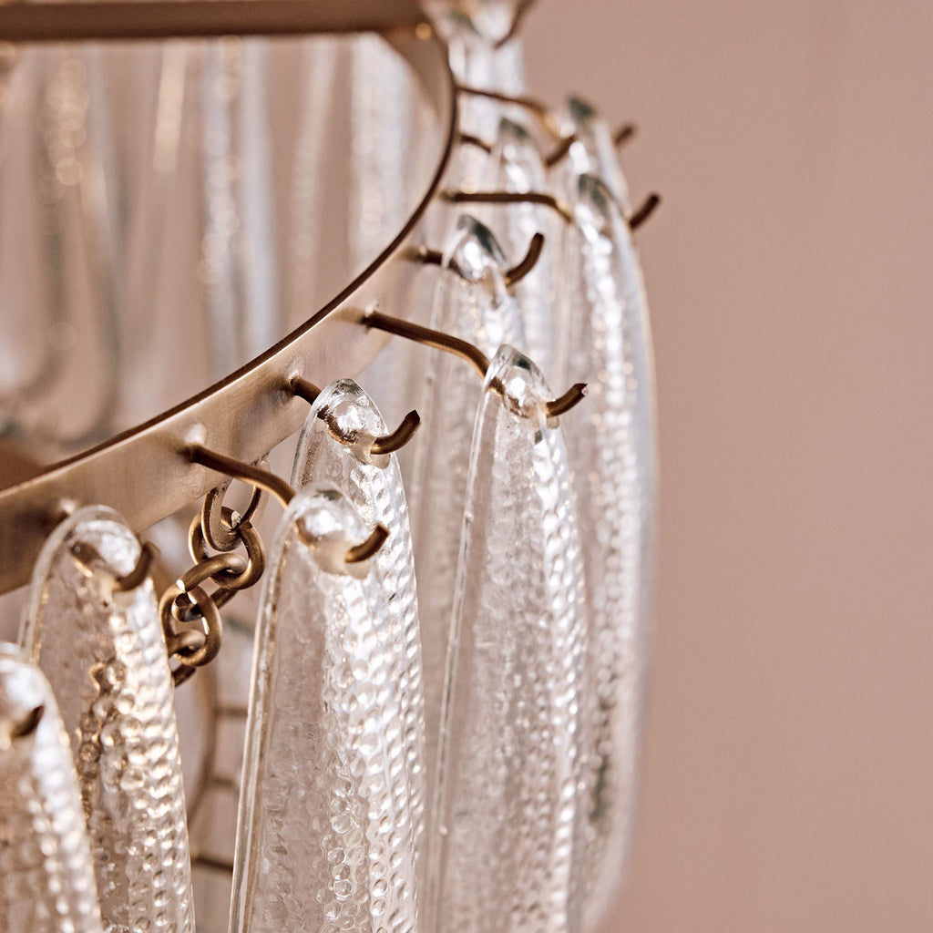 Lussington 89cm Glass Chandelier - Gold