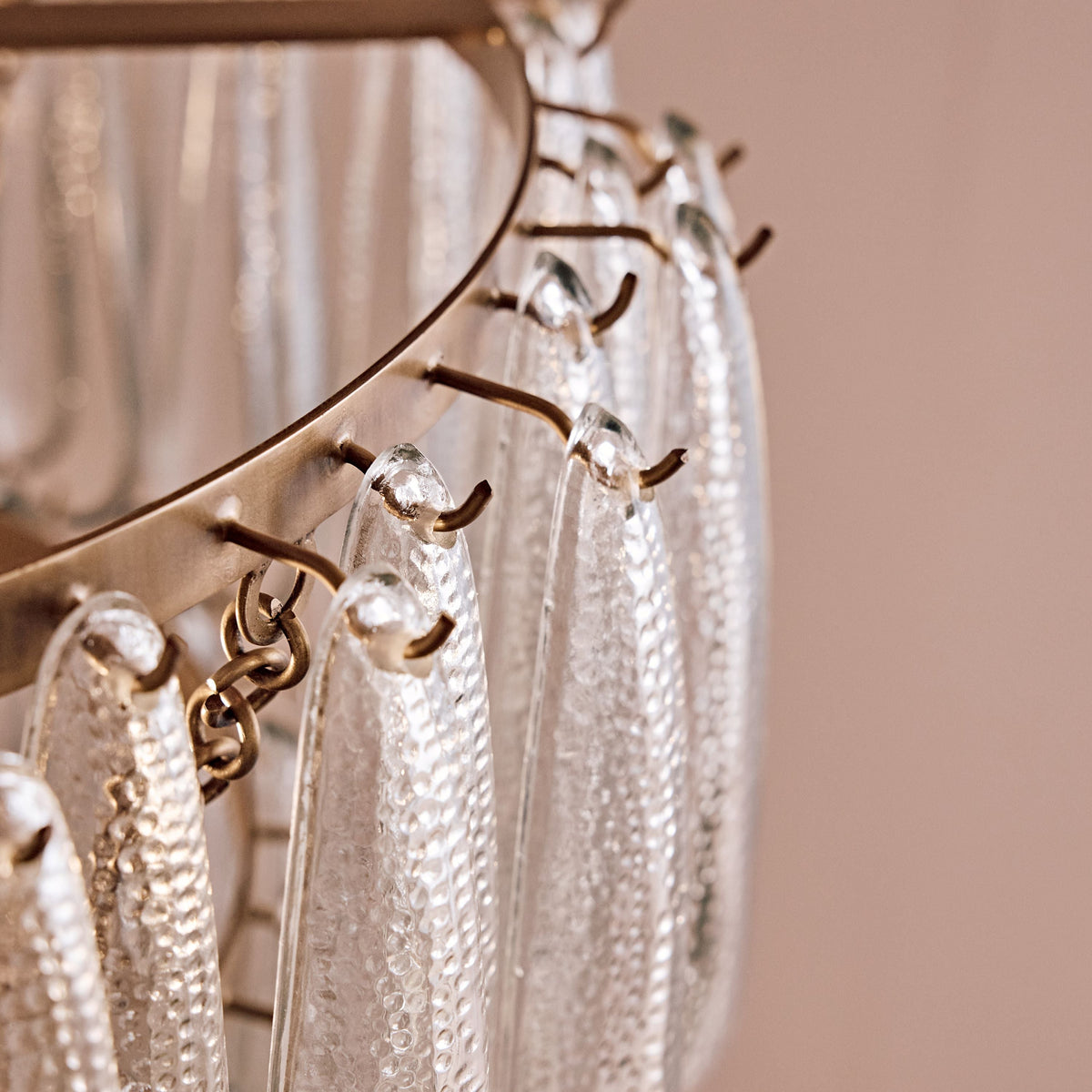 Lussington 89cm Glass Chandelier - Gold