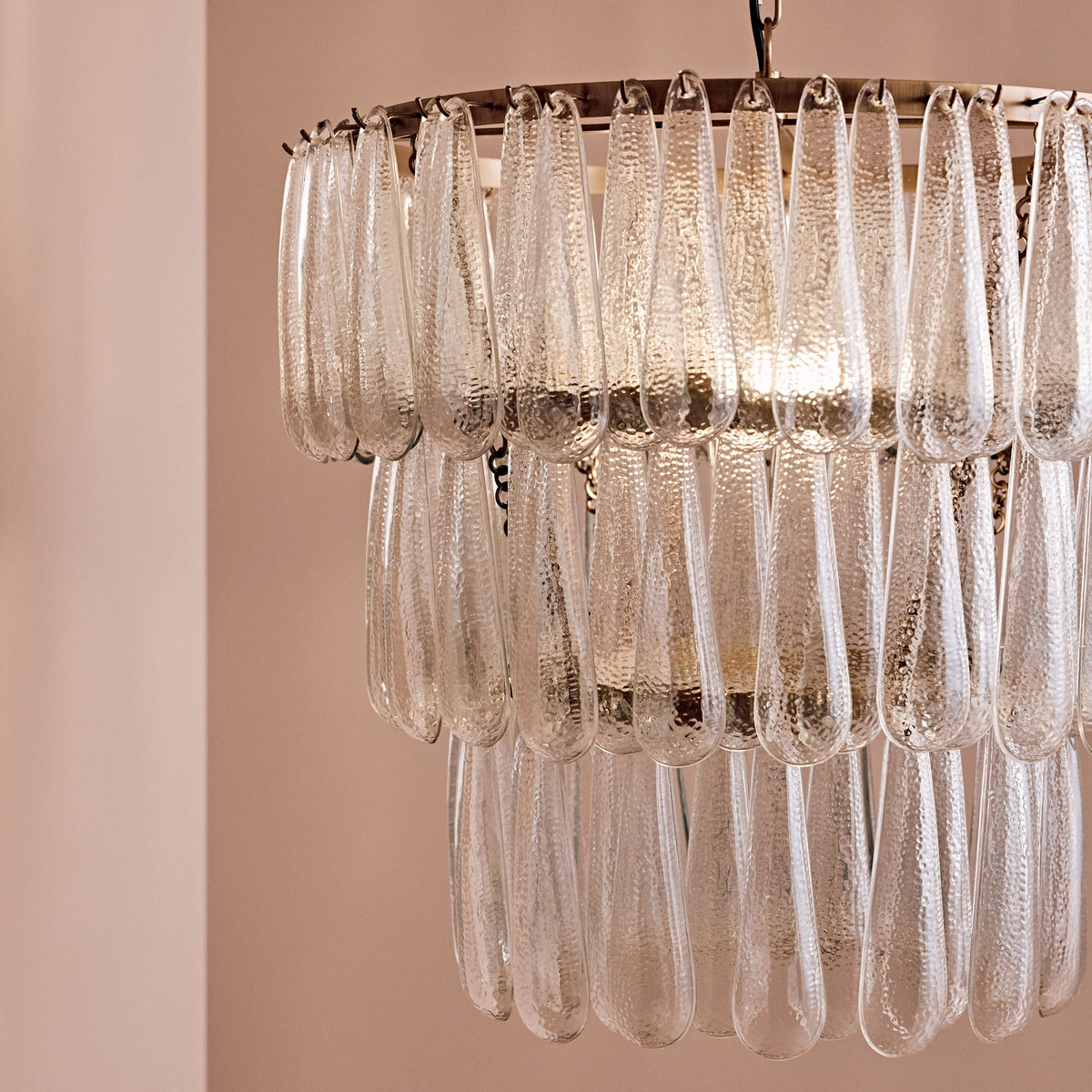 Lussington 89cm Glass Chandelier - Gold